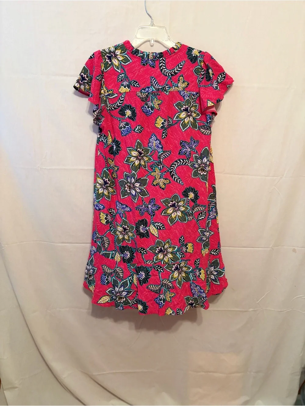 LOFT Women’s Pink Floral Short-Sleeve Dress